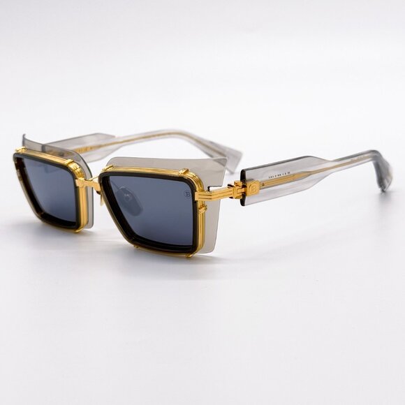 NEW BALMAIN ADMIRABLE BPS-130B UNISEX GREY/GOLD SUNGLASSES BALMAIN - Picture 1 of 16